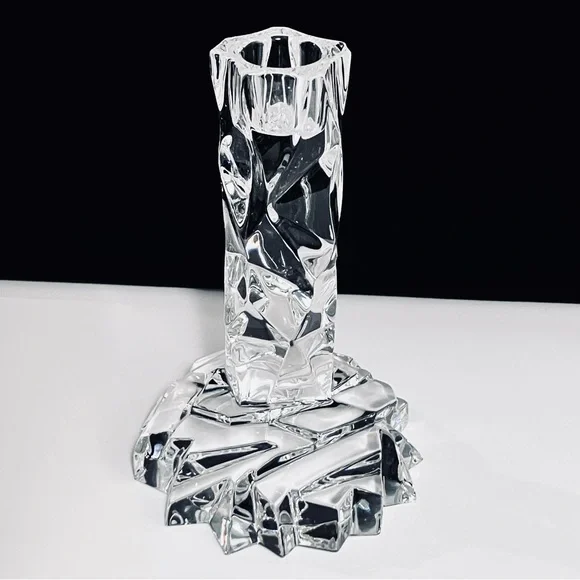 TIFFANY & Co. ROCK CUT Crystal Candlestick / 5.75 Inches / DISCONTINUED & Rare - Picture 3 of 9
